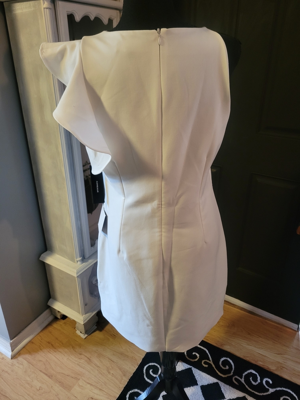 Lulu's White One-Shoulder Ruffle Dress - Picture 3 of 4